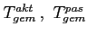$T_{gem}^{akt}\,,\,\,T_{gem}^{pas}$
