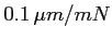 $0.1\,\mu m/mN$