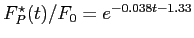 $ {F_P^\star (t)}/{F_0}=e^{-0.038 t-1.33}$