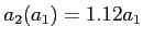 $a_2(a_1)=1.12 a_1$
