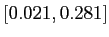 $[0.021,0.281]$