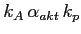 $\textstyle k_A\,\alpha_{akt}\,k_p$