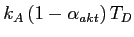 $\textstyle k_A\,(1-\alpha_{akt})\,T_D$