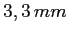 $3,3 \, mm$