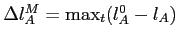 $\Delta l_A^M=\max_t (l_A^0-l_A)$