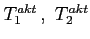 $T_1^{akt}\,,\,\,T_2^{akt}$