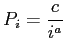 $\displaystyle P_i=\frac{c}{i^a}$