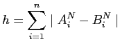 $\displaystyle h = \sum^n_{i=1} \mid A^N_i - B^N_i \mid$