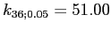 $ k_{36;0.05}=51.00$