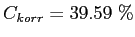 $ C_{korr}=39.59~\%$