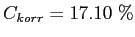 $ C_{korr}=17.10~\%$