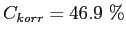 $ C_{korr}=46.9~\%$