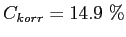 $ C_{korr}=14.9~\%$