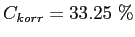 $ C_{korr}=33.25~\%$