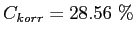 $ C_{korr}=28.56~\%$