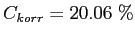 $ C_{korr}=20.06~\%$