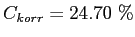 $ C_{korr}=24.70~\%$