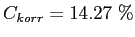 $ C_{korr}=14.27~\%$