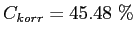 $ C_{korr}=45.48~\%$