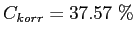 $ C_{korr}=37.57~\%$