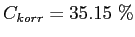 $ C_{korr}=35.15~\%$