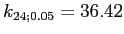 $ k_{24;0.05}=36.42$