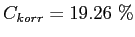 $ C_{korr}=19.26~\%$