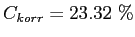 $ C_{korr}=23.32~\%$