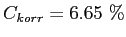 $ C_{korr}=6.65~\%$