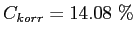 $ C_{korr}=14.08~\%$