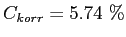 $ C_{korr}=5.74~\%$