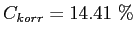 $ C_{korr}=14.41~\%$