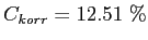 $ C_{korr}=12.51~\%$