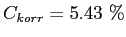 $ C_{korr}=5.43~\%$