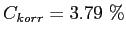 $ C_{korr}=3.79~\%$