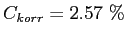 $ C_{korr}=2.57~\%$