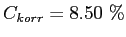 $ C_{korr}=8.50~\%$
