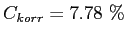 $ C_{korr}=7.78~\%$