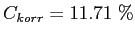 $ C_{korr}=11.71~\%$