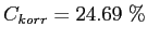 $ C_{korr}=24.69~\%$